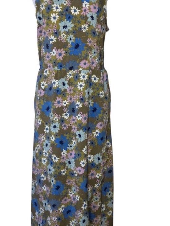 Toad&Co Dresses & Skirts - Toad & Co Crusher Floral Maxi Dress in Olive with Blue & Pink Blooms